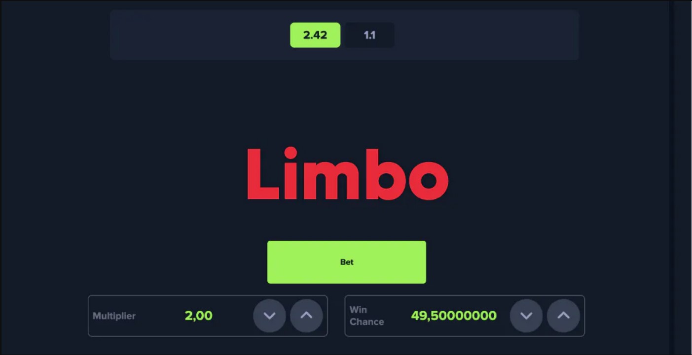 Interface du jeu Limgo MyStake